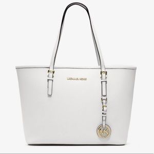 Michael Kors Jet Set Small Tote White Leather